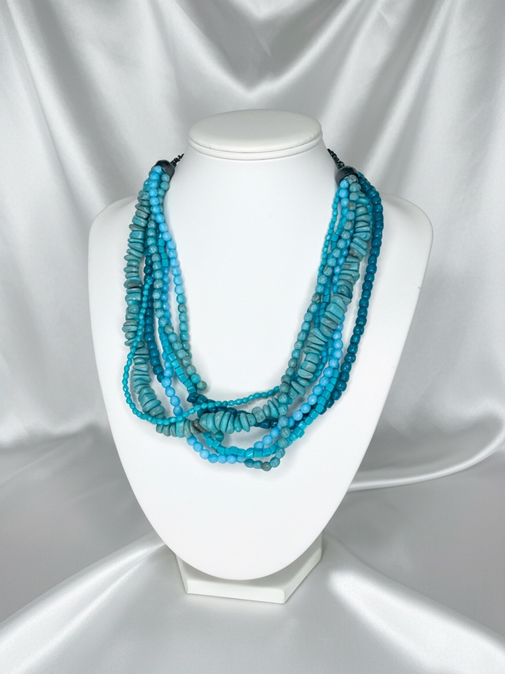 NEW Vintage Robert Rose Multi-Strand Turquoise Statement Necklace